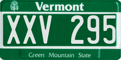 VT license plate XXV295