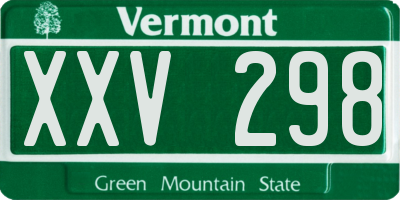 VT license plate XXV298