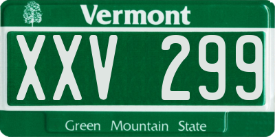 VT license plate XXV299