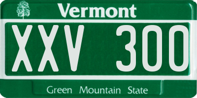 VT license plate XXV300