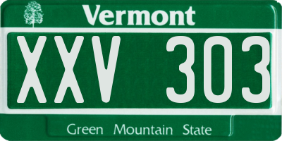VT license plate XXV303