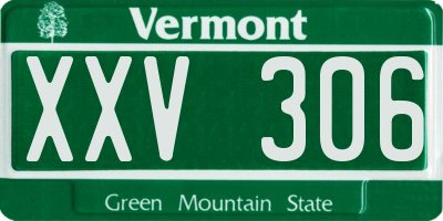 VT license plate XXV306