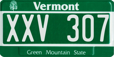 VT license plate XXV307