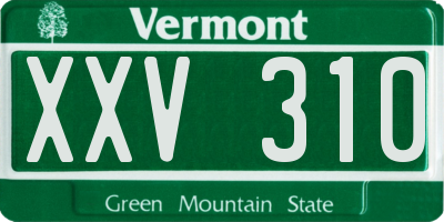 VT license plate XXV310