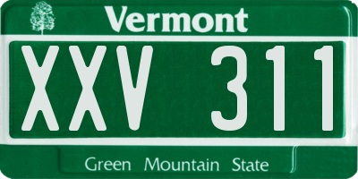 VT license plate XXV311