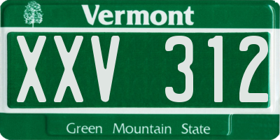VT license plate XXV312