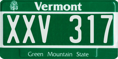 VT license plate XXV317