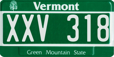 VT license plate XXV318