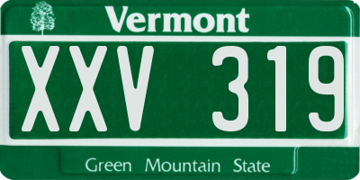 VT license plate XXV319