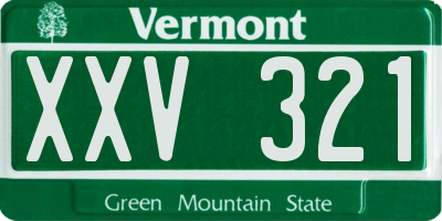 VT license plate XXV321