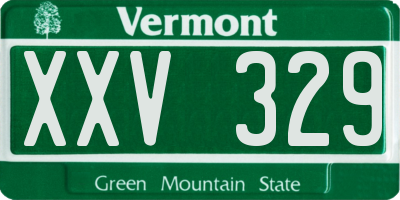 VT license plate XXV329