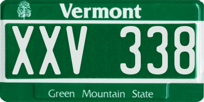 VT license plate XXV338