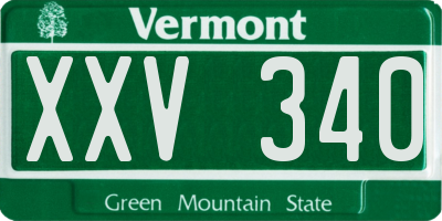 VT license plate XXV340