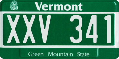VT license plate XXV341