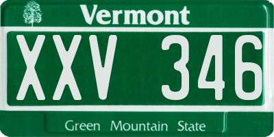 VT license plate XXV346