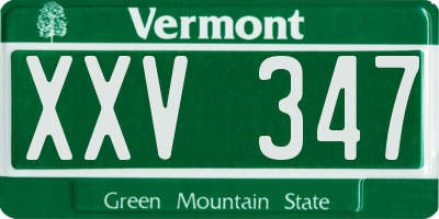 VT license plate XXV347
