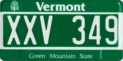 VT license plate XXV349