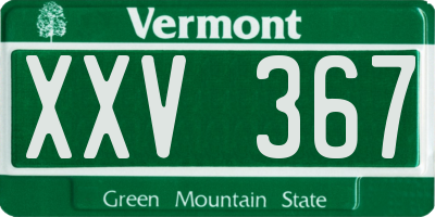 VT license plate XXV367