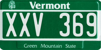 VT license plate XXV369