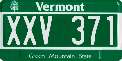VT license plate XXV371