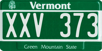 VT license plate XXV373
