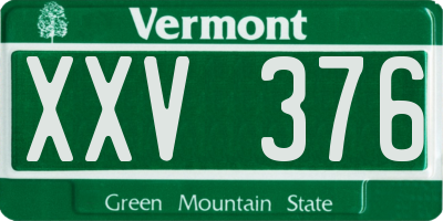 VT license plate XXV376