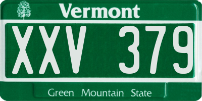 VT license plate XXV379