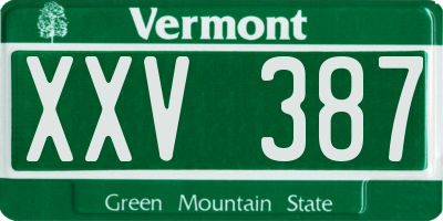 VT license plate XXV387