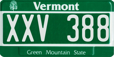 VT license plate XXV388