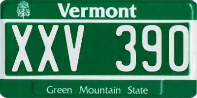VT license plate XXV390