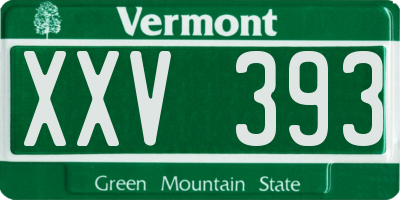VT license plate XXV393