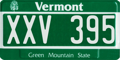 VT license plate XXV395
