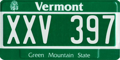 VT license plate XXV397