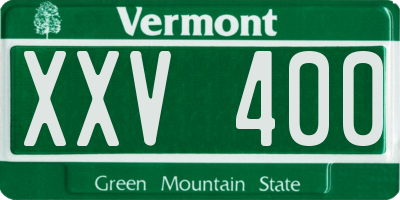 VT license plate XXV400