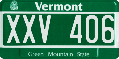 VT license plate XXV406