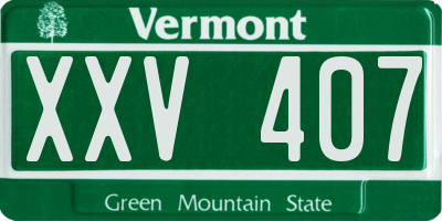 VT license plate XXV407