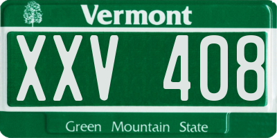 VT license plate XXV408