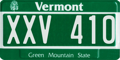 VT license plate XXV410