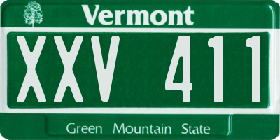 VT license plate XXV411