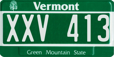 VT license plate XXV413