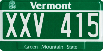 VT license plate XXV415