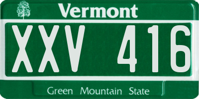 VT license plate XXV416