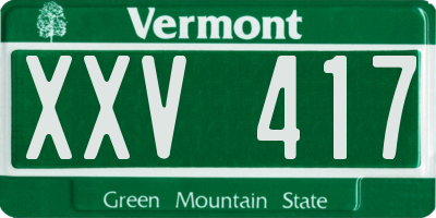 VT license plate XXV417
