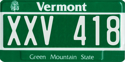 VT license plate XXV418
