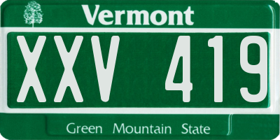 VT license plate XXV419