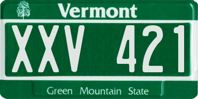 VT license plate XXV421