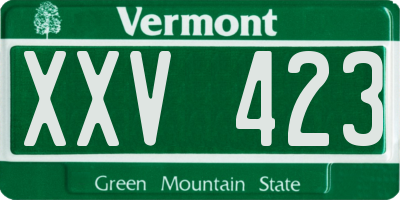 VT license plate XXV423