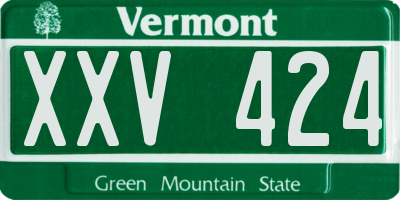 VT license plate XXV424