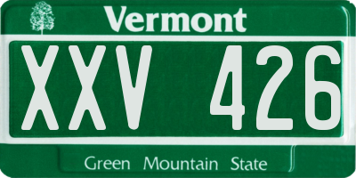 VT license plate XXV426