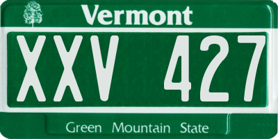 VT license plate XXV427